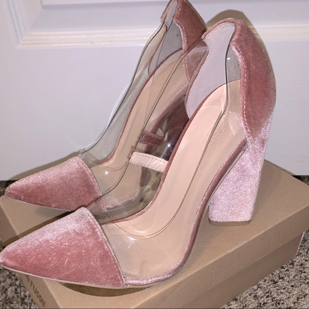 Charlotte Russe Blush Velvet Heels